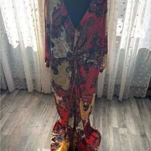 VENUS Red and Gold Paisley Maxi Dress 3x
